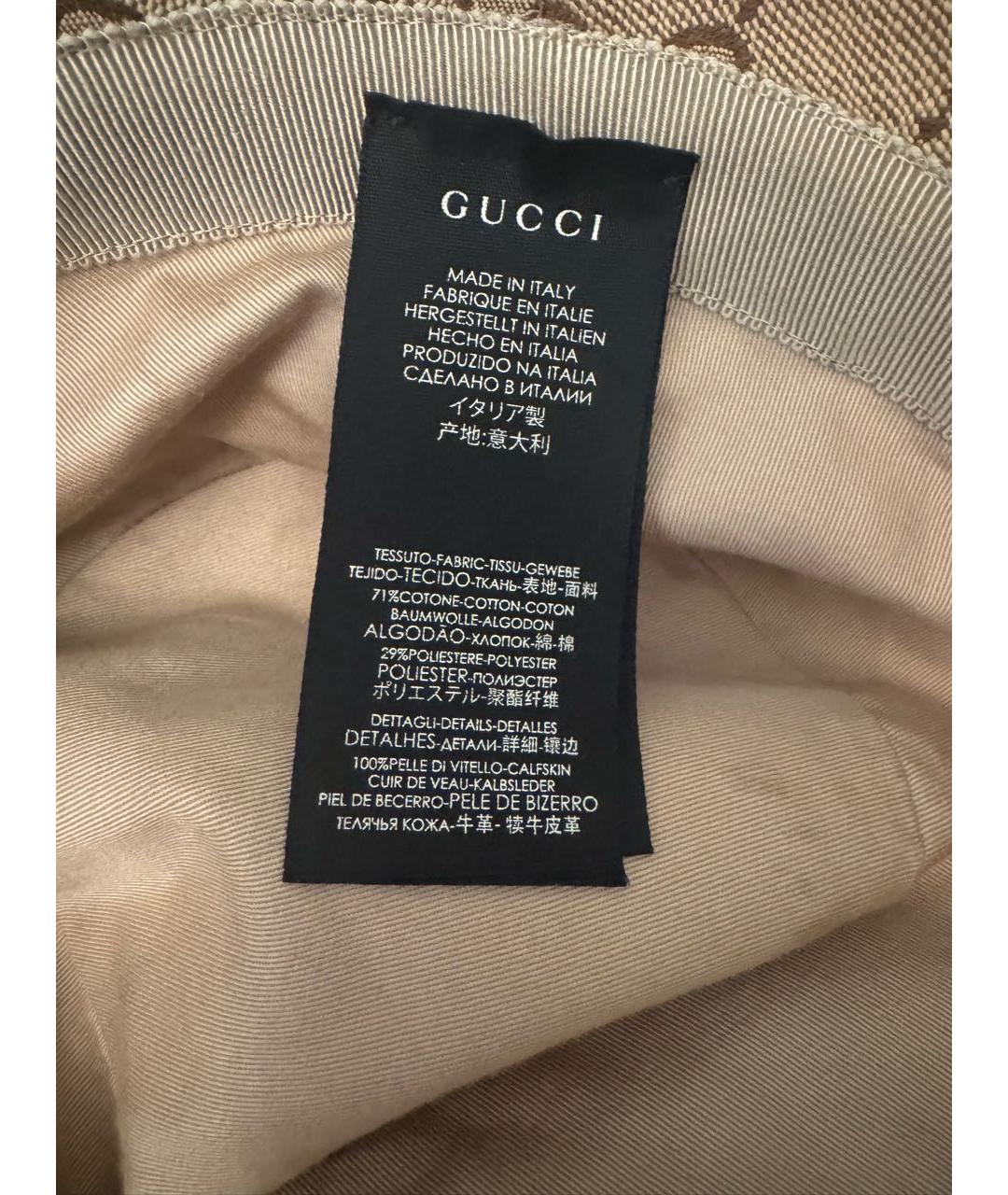 GUCCI Коричневая хлопковая панама, фото 5