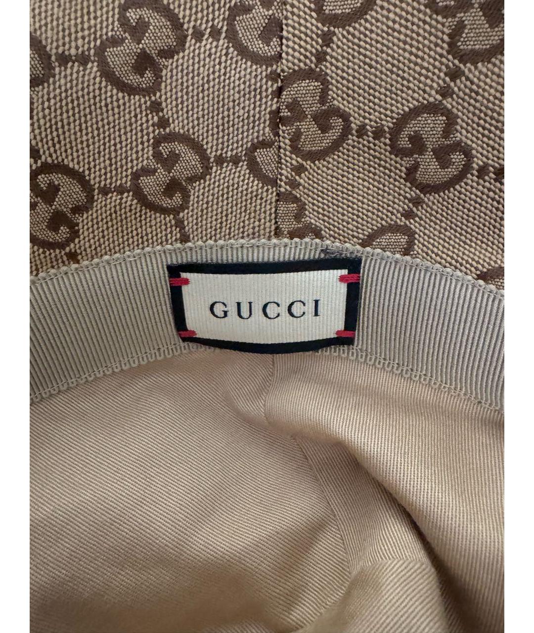 GUCCI Коричневая хлопковая панама, фото 4