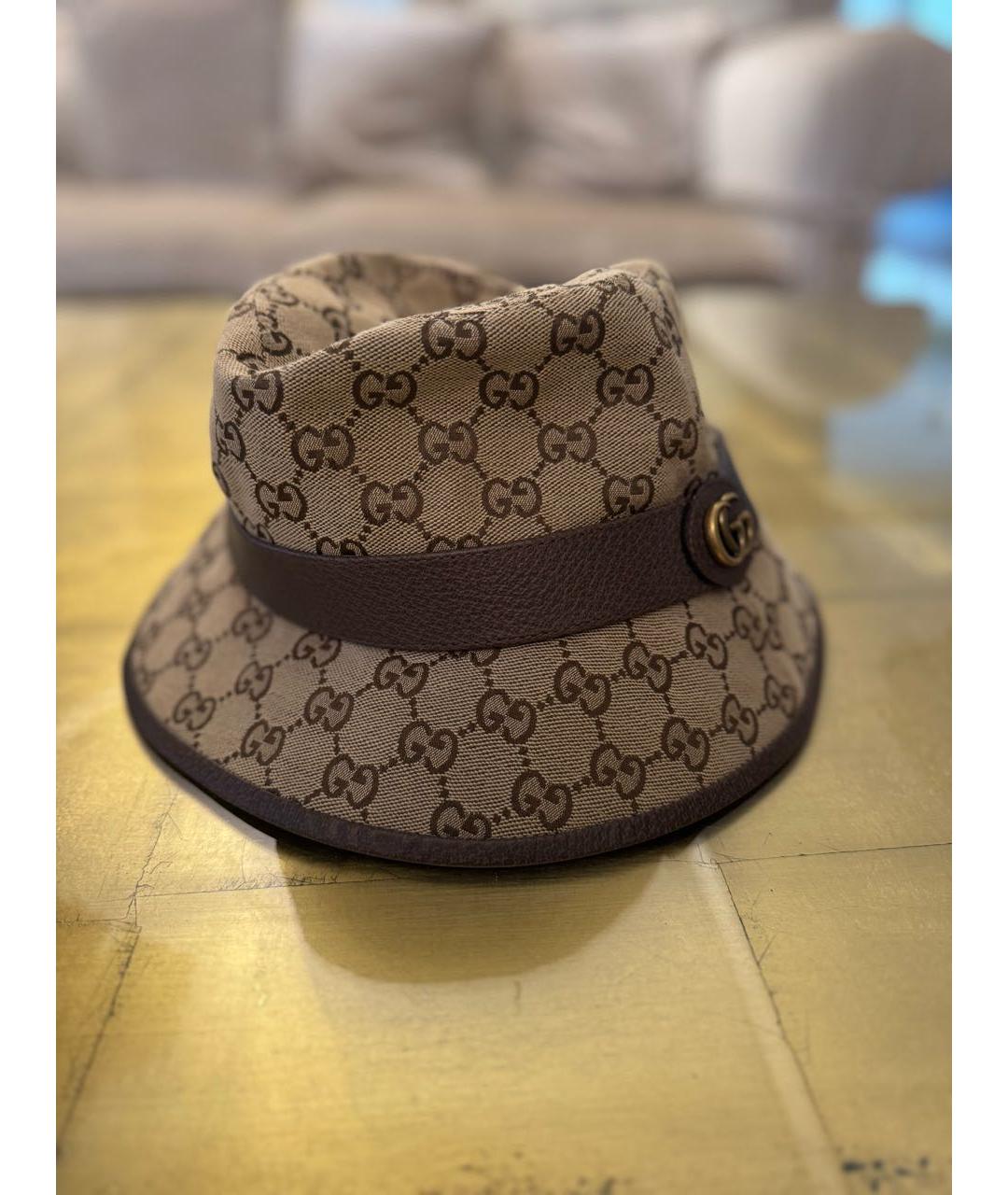 GUCCI Коричневая хлопковая панама, фото 3