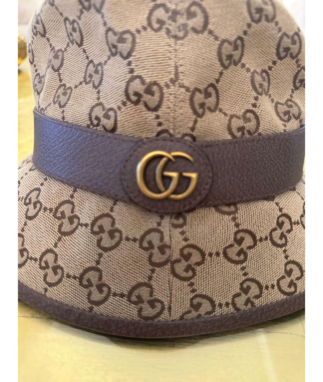 GUCCI Коричневая хлопковая панама, фото 2