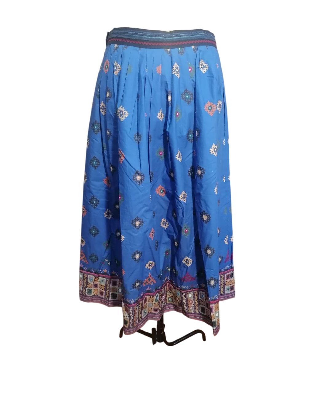 WEEKEND MAX MARA Синяя хлопковая юбка макси, фото 2