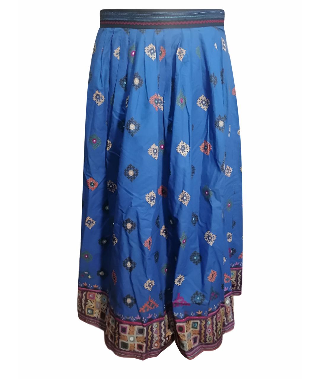 WEEKEND MAX MARA Синяя хлопковая юбка макси, фото 1