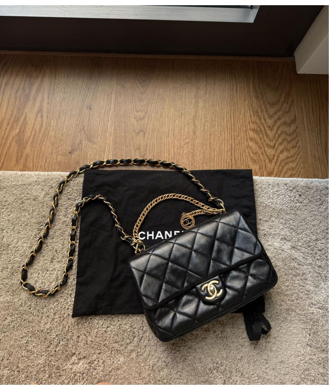 CHANEL Черная кожаная сумка тоут, фото 9