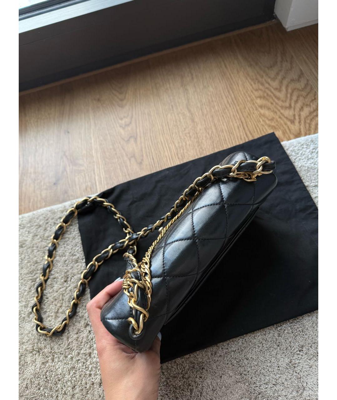 CHANEL Черная кожаная сумка тоут, фото 7