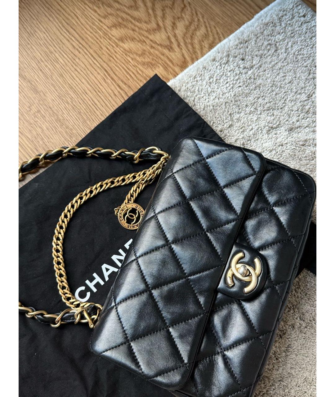 CHANEL Черная кожаная сумка тоут, фото 3