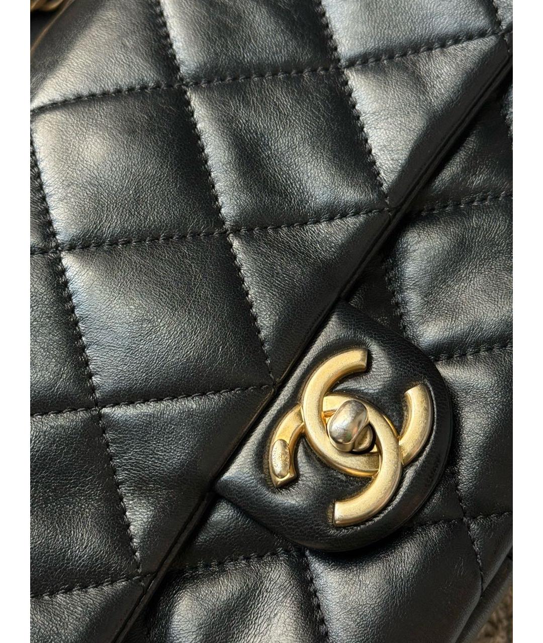 CHANEL Черная кожаная сумка тоут, фото 4