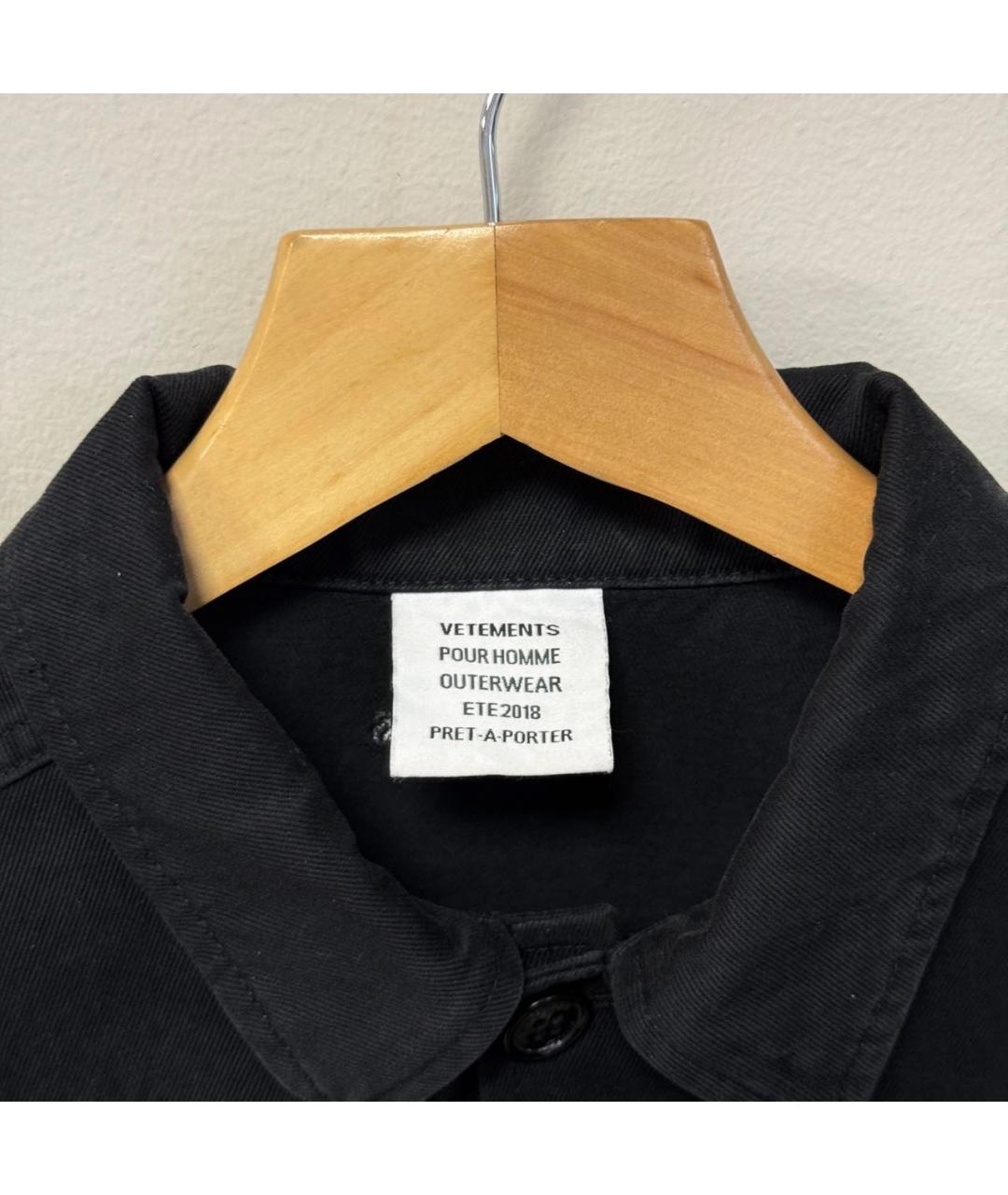 VETEMENTS Черная хлопковая куртка, фото 4