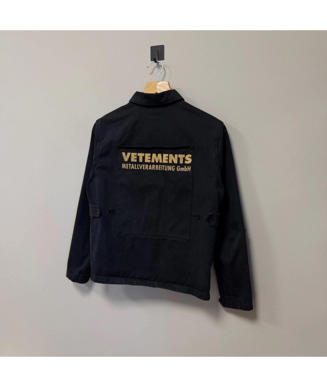 VETEMENTS Черная хлопковая куртка, фото 2