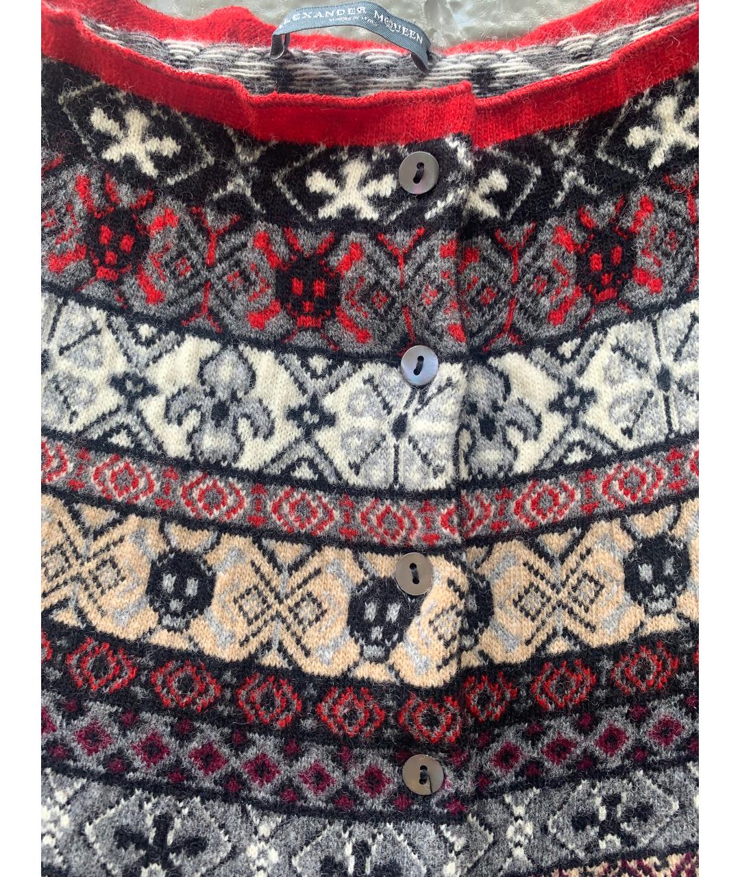 ALEXANDER MCQUEEN Мульти шерстяной кардиган, фото 7