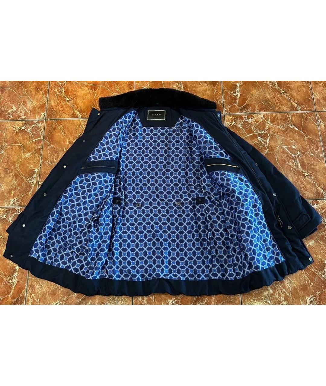 FERU Темно-синий кашемировый пуховик, фото 5