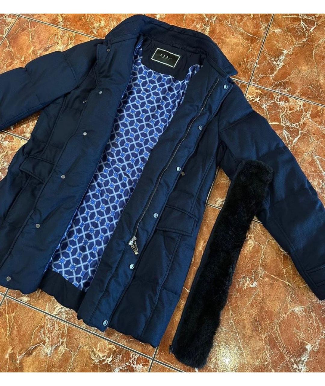 FERU Темно-синий кашемировый пуховик, фото 6