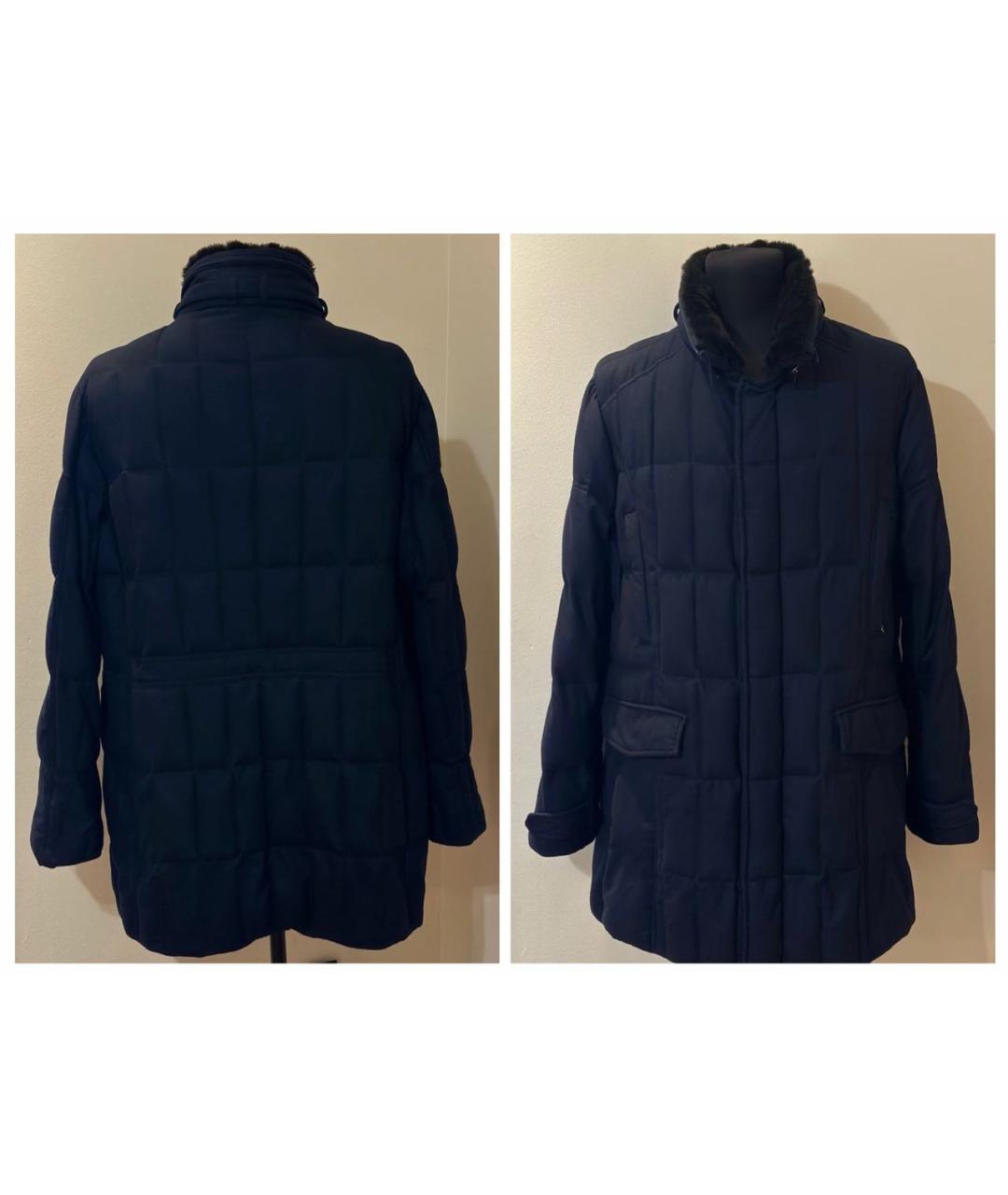 FERU Темно-синий кашемировый пуховик, фото 7