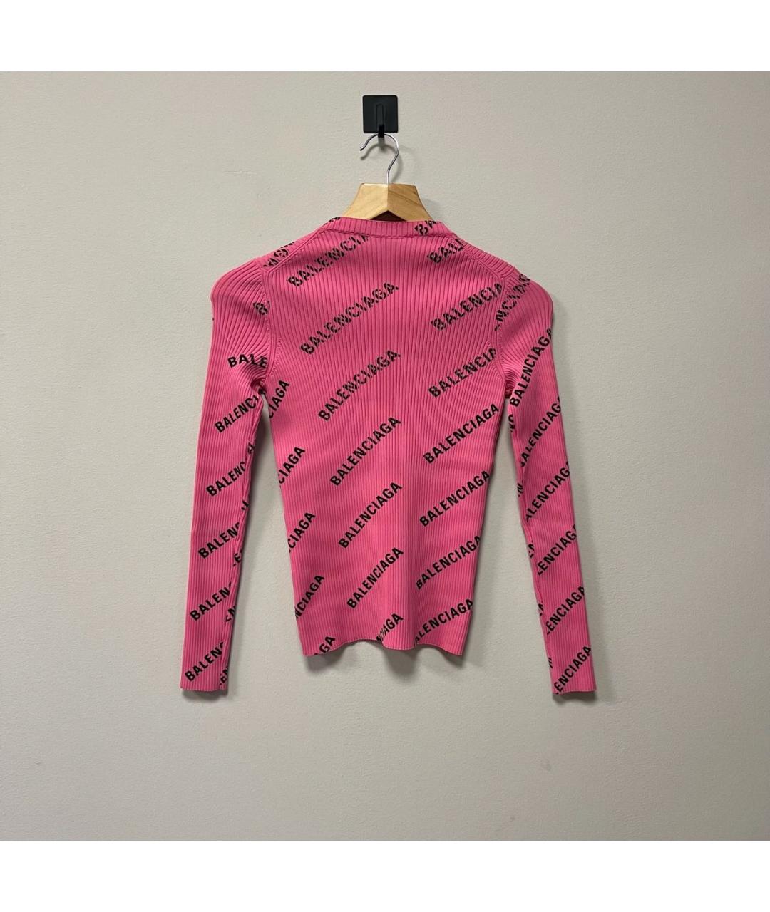 BALENCIAGA Розовая вискозная водолазка, фото 3