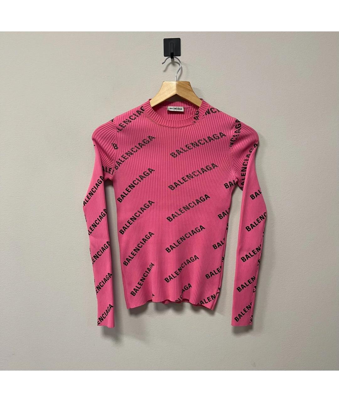 BALENCIAGA Розовая вискозная водолазка, фото 6