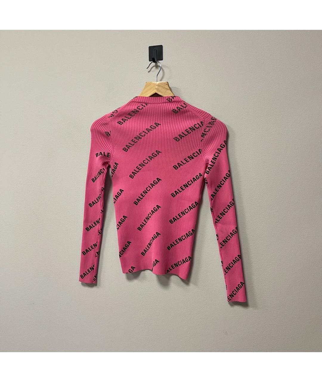 BALENCIAGA Розовая вискозная водолазка, фото 4
