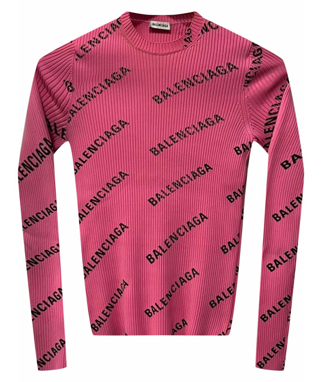 BALENCIAGA Розовая вискозная водолазка, фото 1