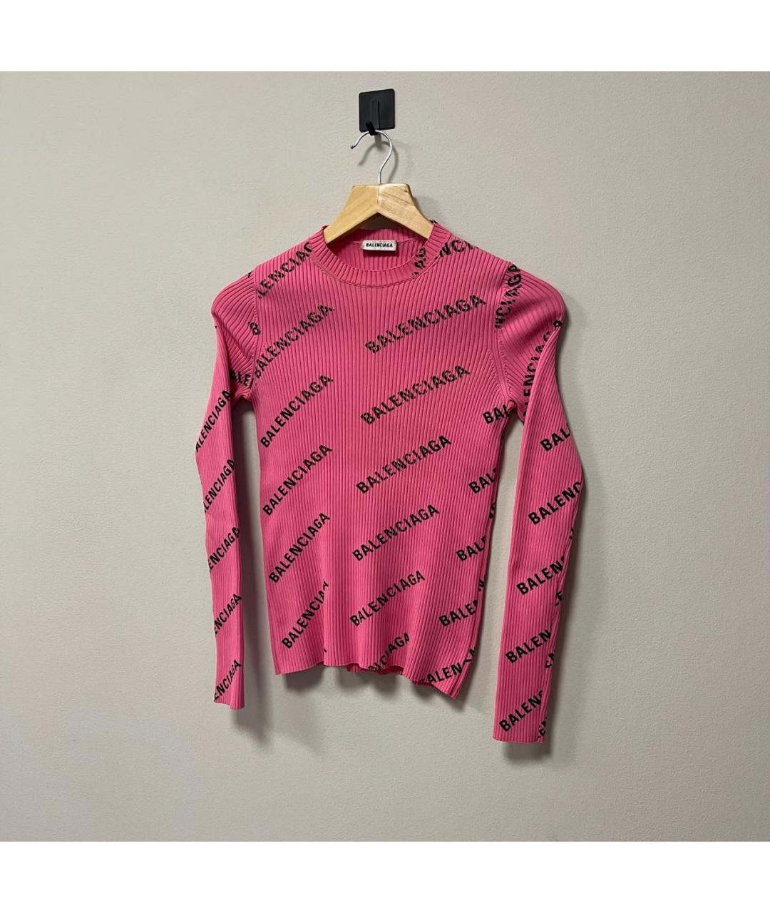 BALENCIAGA Розовая вискозная водолазка, фото 2