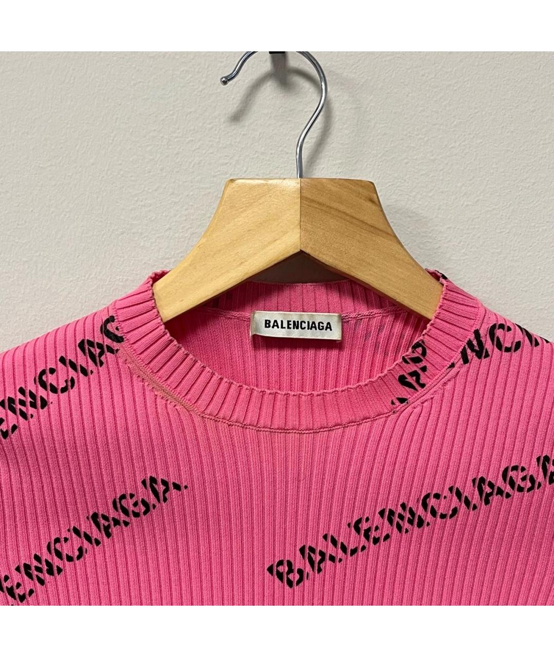 BALENCIAGA Розовая вискозная водолазка, фото 5
