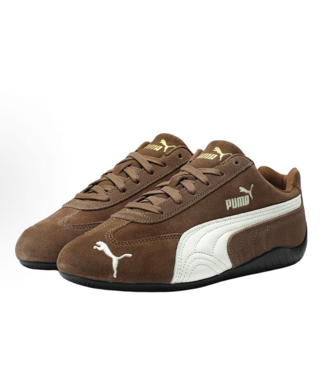 PUMA Коричневые замшевые кроссовки, фото 2