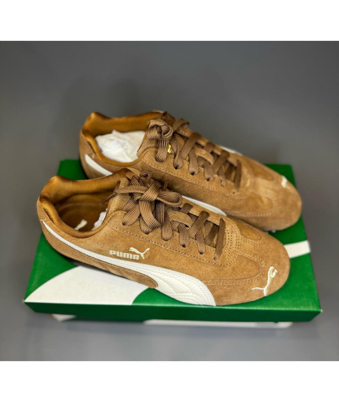 PUMA Коричневые замшевые кроссовки, фото 5