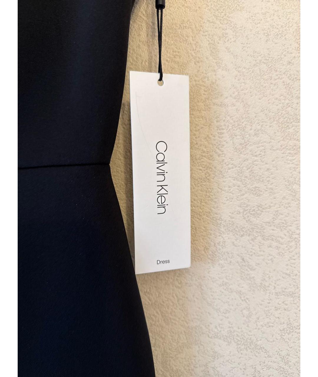 CALVIN KLEIN Черное полиэстеровое коктейльное платье, фото 5