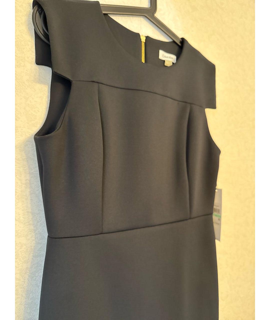 CALVIN KLEIN Черное полиэстеровое коктейльное платье, фото 4