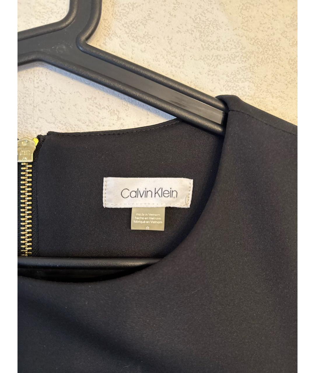 CALVIN KLEIN Черное полиэстеровое коктейльное платье, фото 3