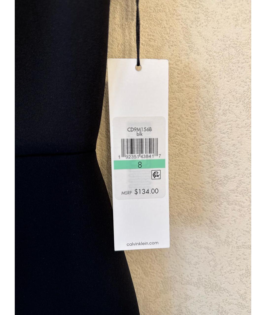 CALVIN KLEIN Черное полиэстеровое коктейльное платье, фото 6
