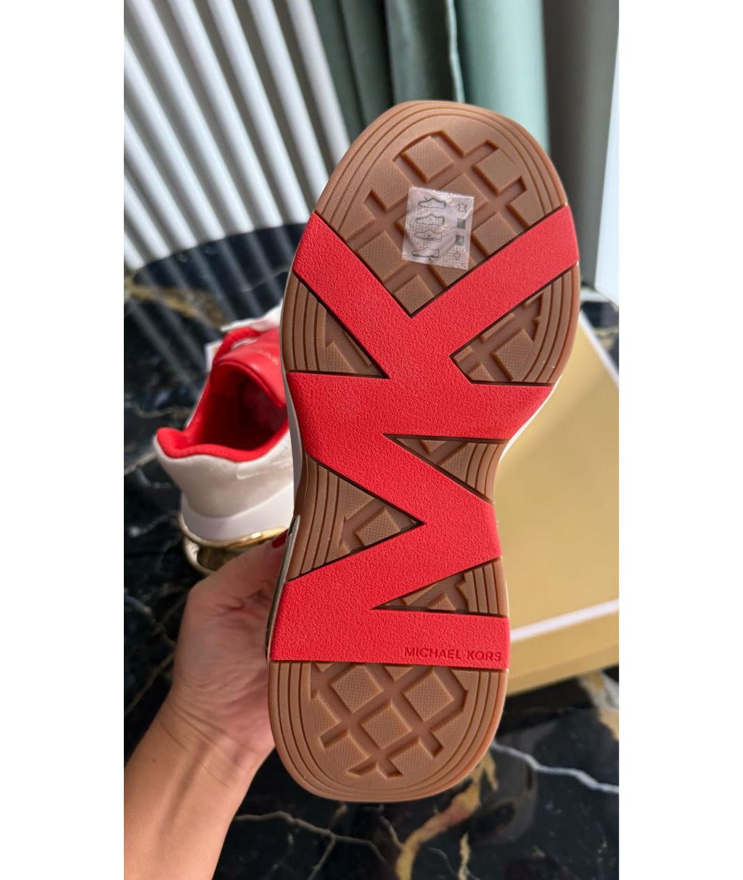 MICHAEL KORS Белые кожаные кроссовки, фото 4