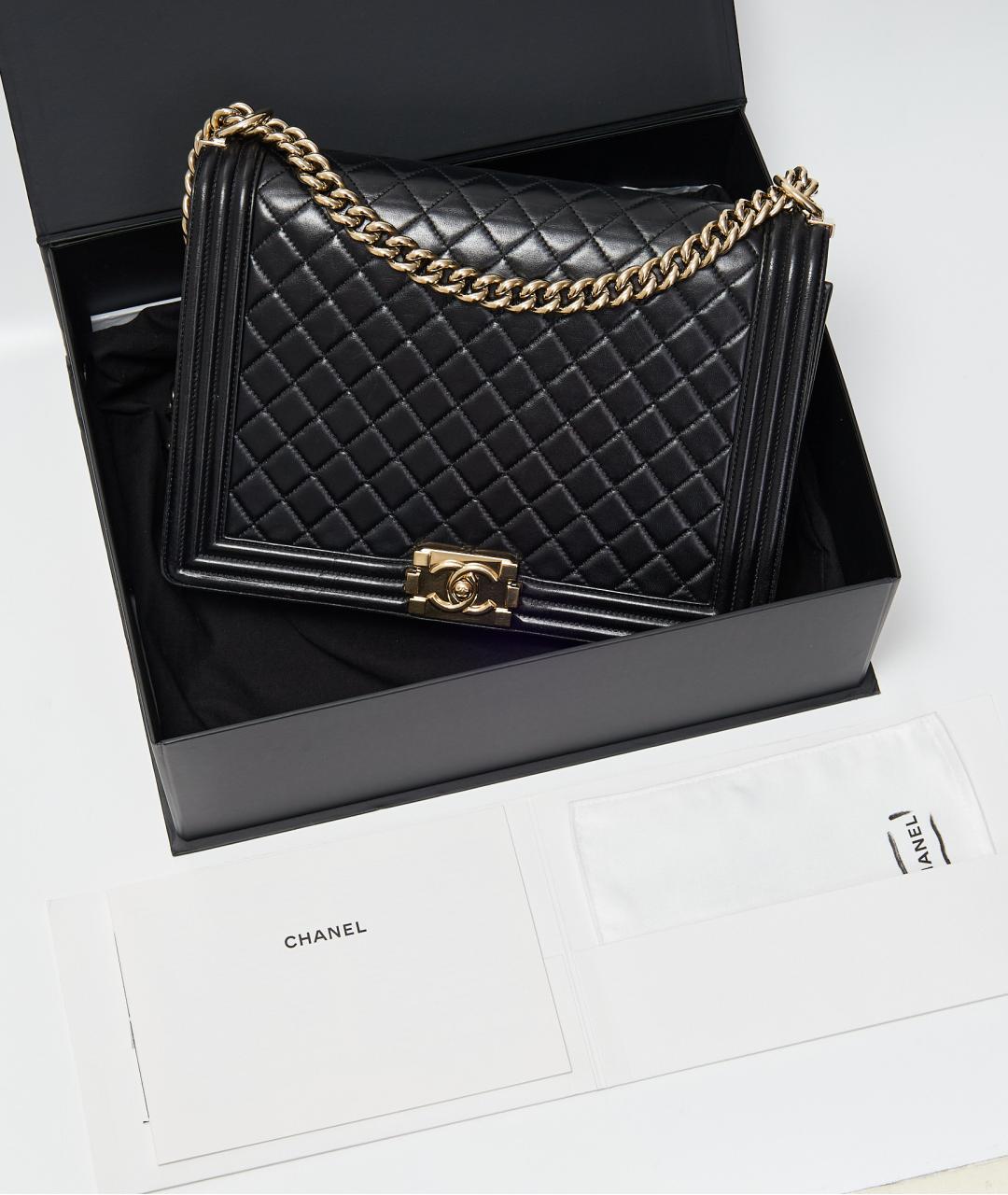 CHANEL Черная кожаная сумка через плечо, фото 8