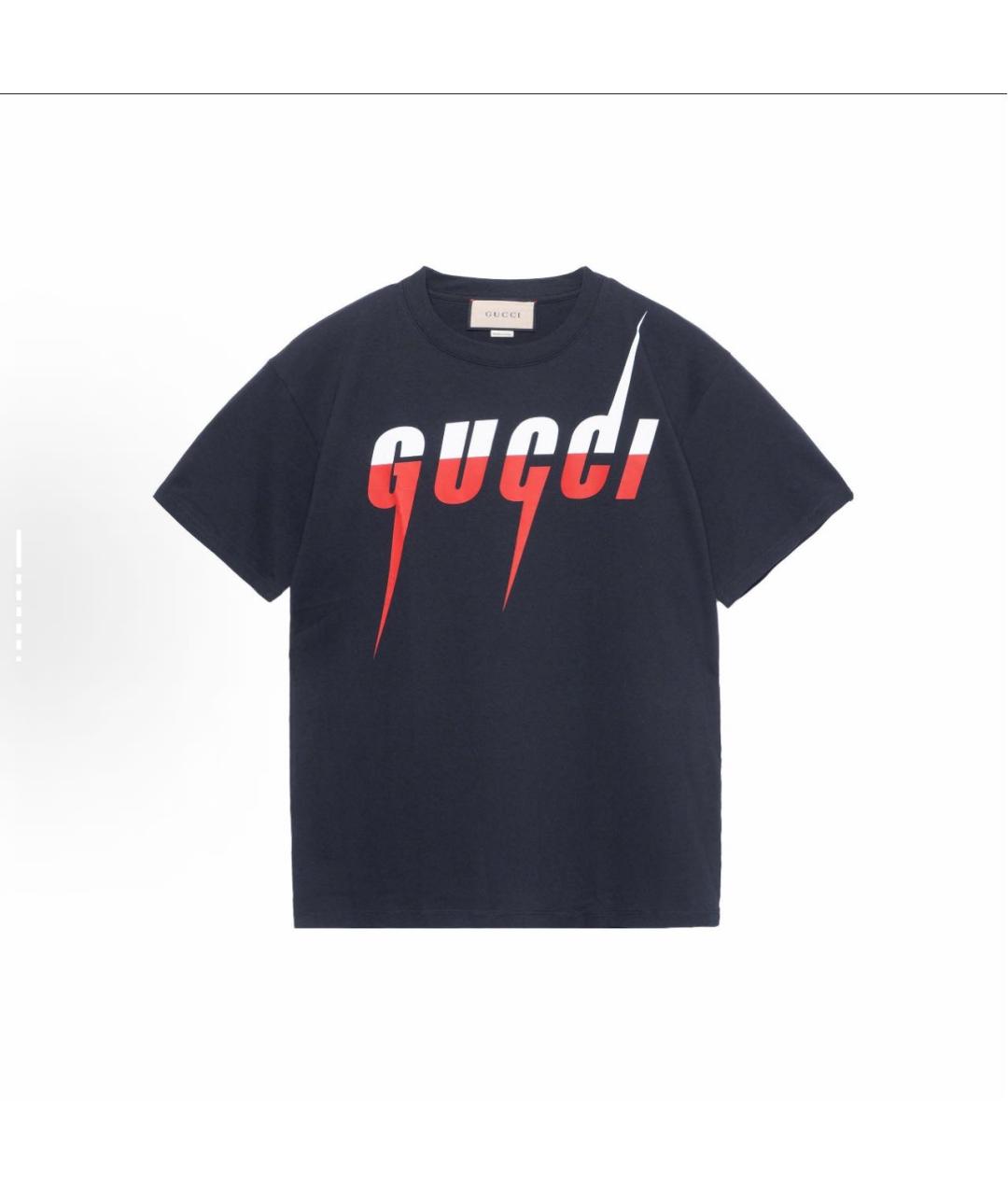 GUCCI Черная хлопковая футболка, фото 6