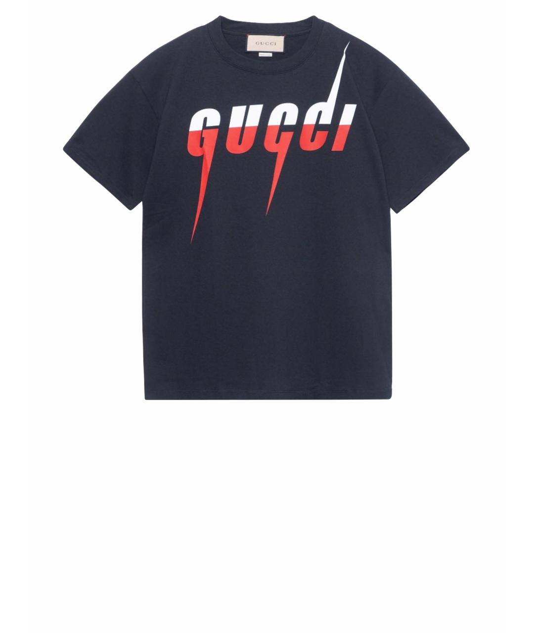 GUCCI Черная хлопковая футболка, фото 1