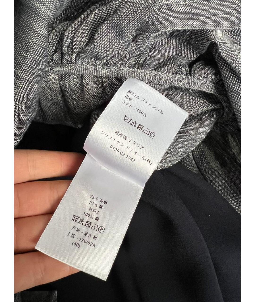 CHRISTIAN DIOR Серое шерстяное повседневное платье, фото 9