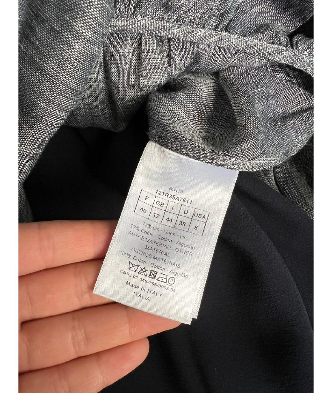 CHRISTIAN DIOR Серое шерстяное повседневное платье, фото 5