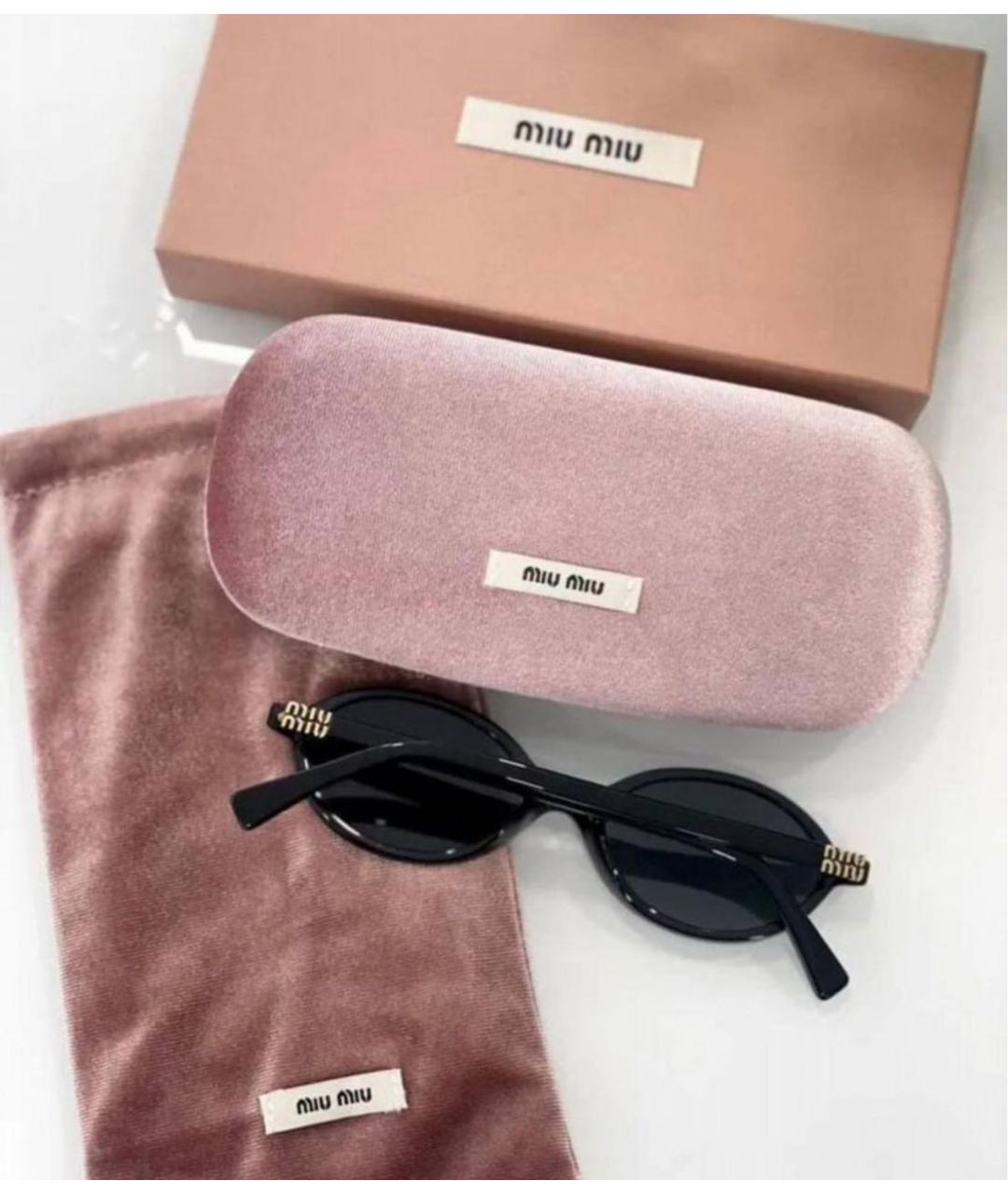 MIU MIU Черные пластиковые солнцезащитные очки, фото 5