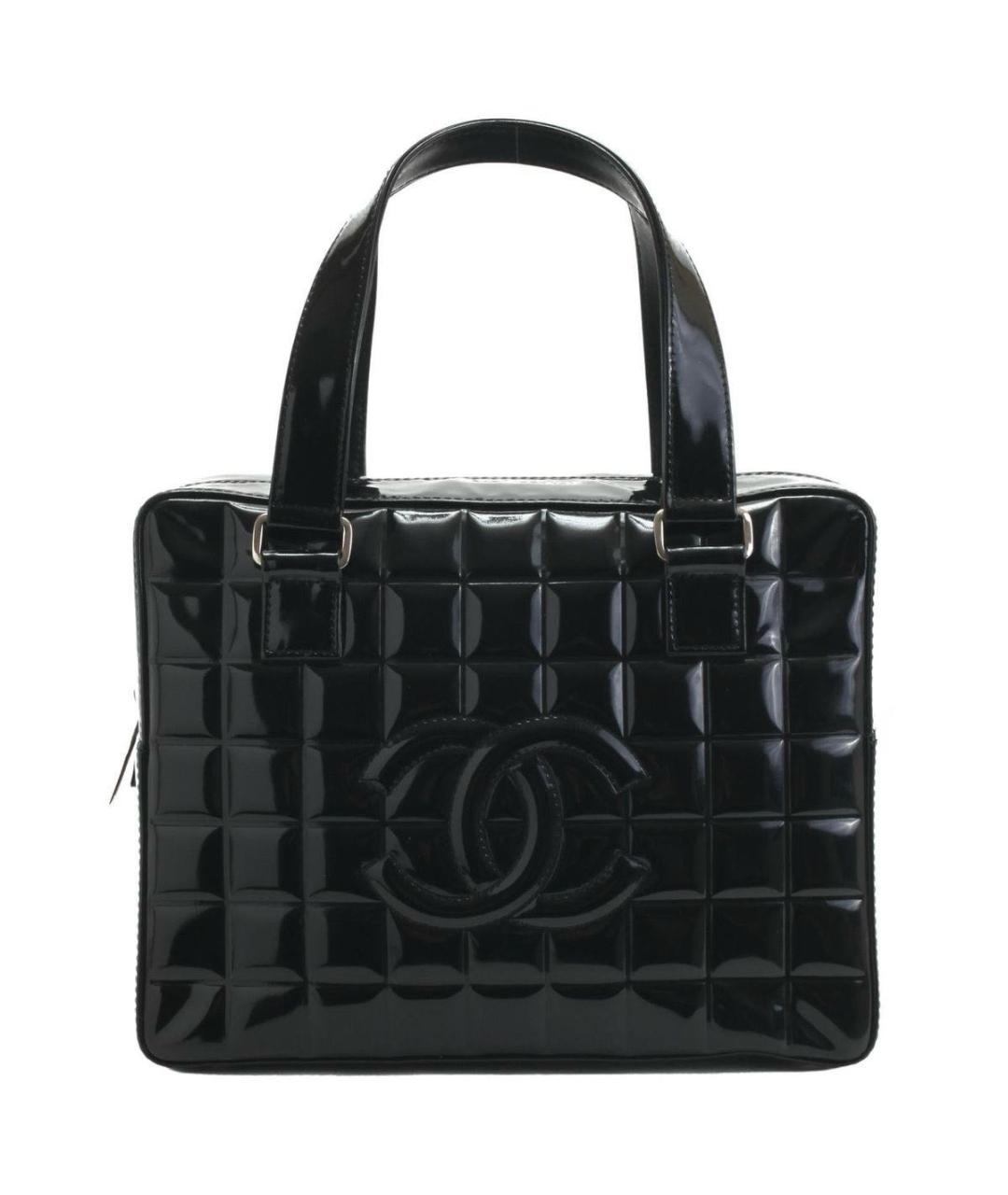 CHANEL Черная сумка тоут из лакированной кожи, фото 9