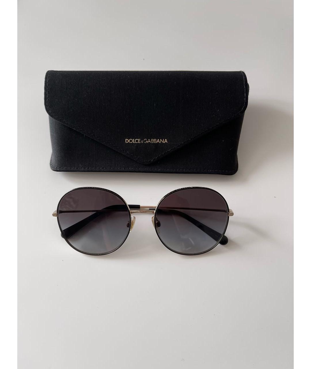 DOLCE&GABBANA Черные металлические солнцезащитные очки, фото 9