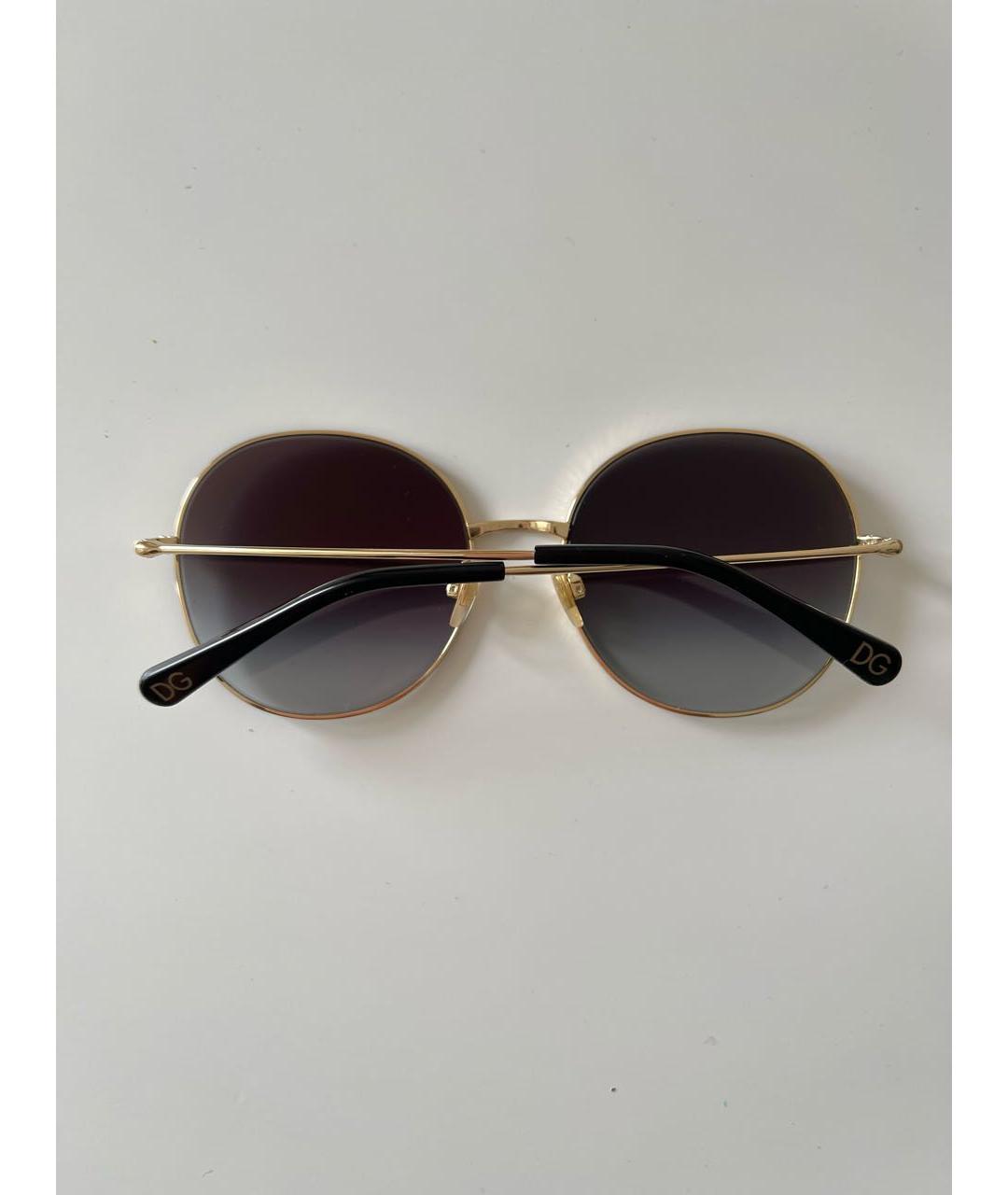 DOLCE&GABBANA Черные металлические солнцезащитные очки, фото 3