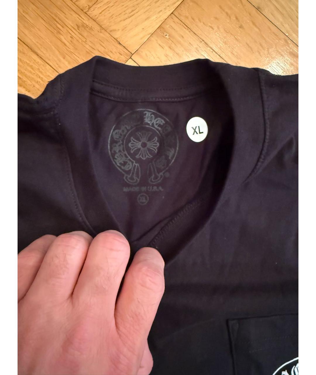CHROME HEARTS Черная хлопковая футболка, фото 3