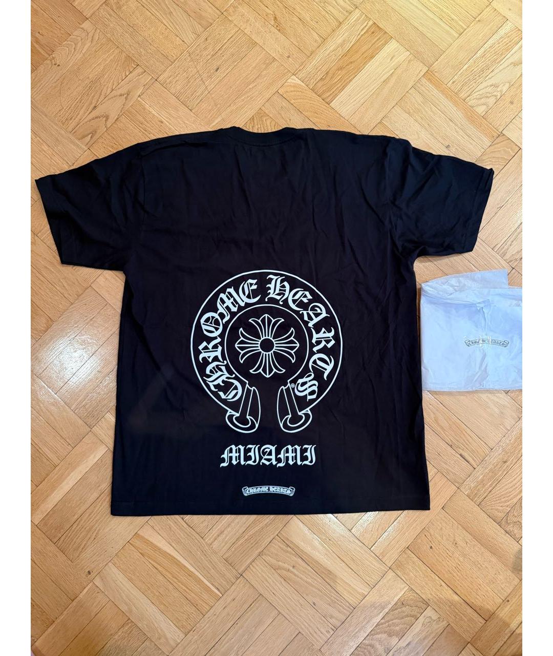 CHROME HEARTS Черная хлопковая футболка, фото 2