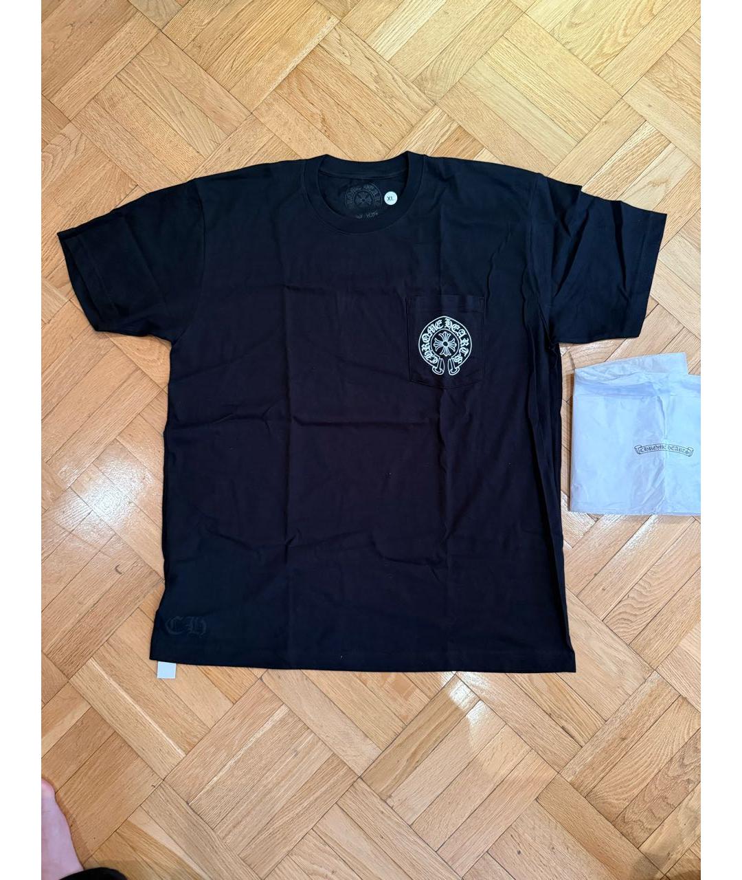 CHROME HEARTS Черная хлопковая футболка, фото 4