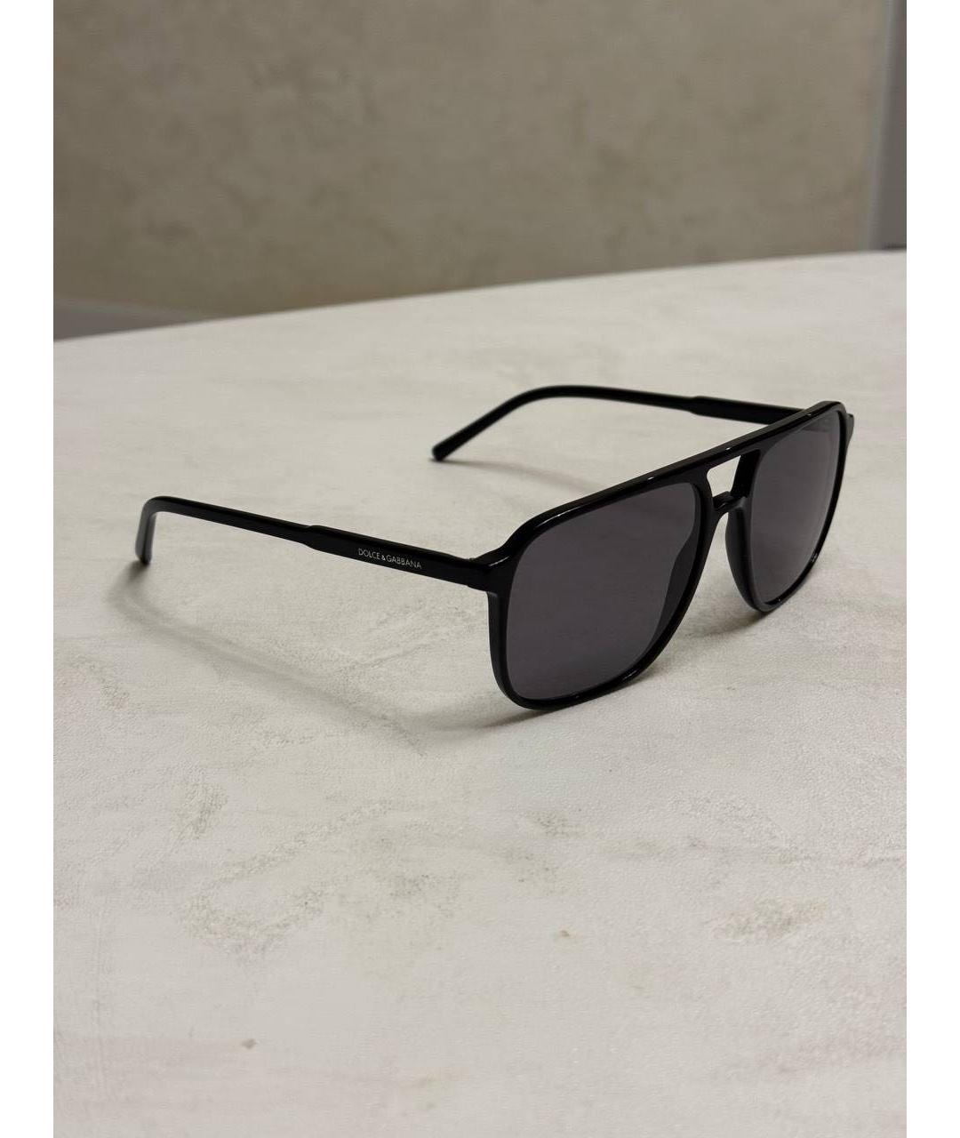 DOLCE&GABBANA Черные пластиковые солнцезащитные очки, фото 2