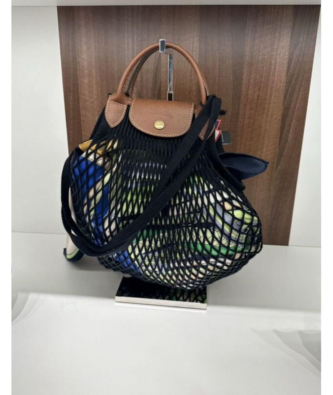 LONGCHAMP Черная хлопковая пляжная сумка, фото 4