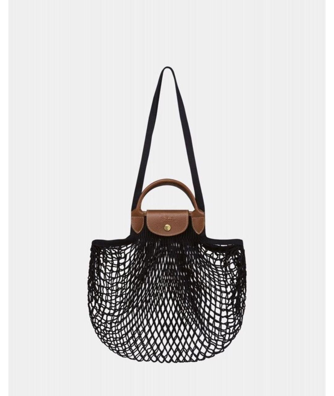 LONGCHAMP Черная хлопковая пляжная сумка, фото 2