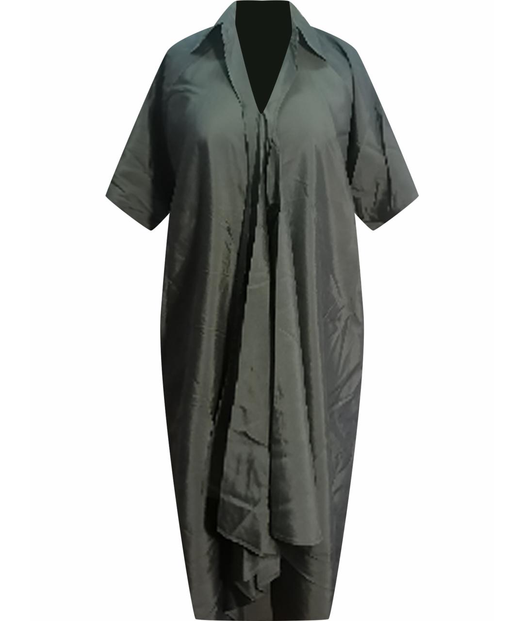 MAX MARA Хаки полиэстеровое платье, фото 1