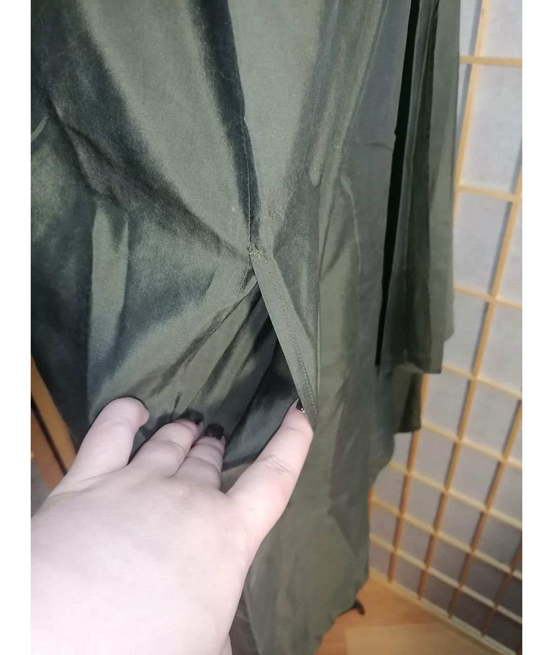 MAX MARA Хаки полиэстеровое платье, фото 5