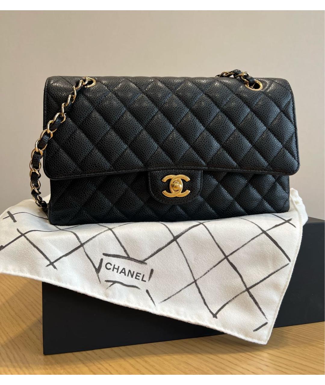 CHANEL Черная кожаная сумка через плечо, фото 2