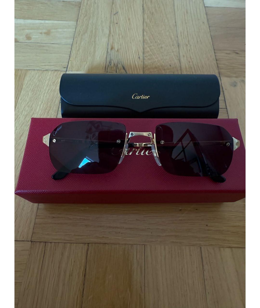 CARTIER Золотые металлические солнцезащитные очки, фото 4