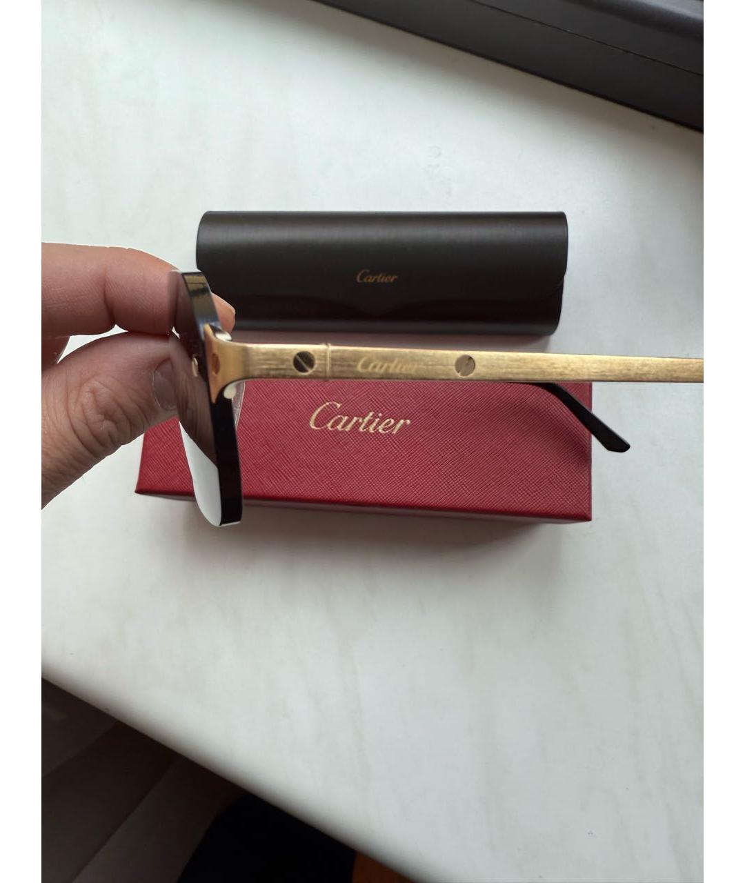 CARTIER Золотые металлические солнцезащитные очки, фото 2