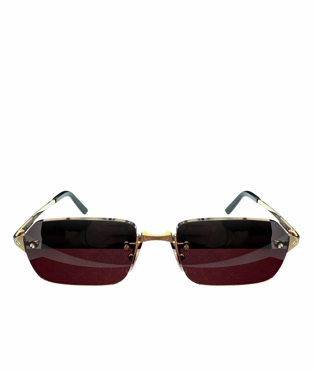CARTIER Золотые металлические солнцезащитные очки, фото 1
